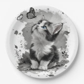 Hübsche Katzen-Miau-Papierplatten Pappteller (Vorderseite)