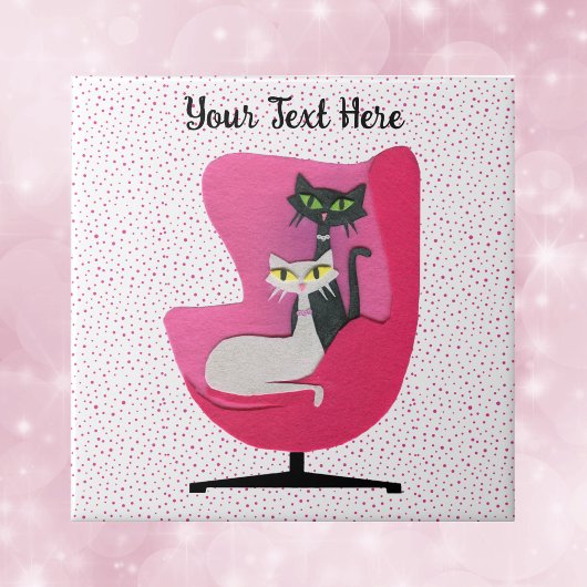 Hübsche Katzen Mid Century Rosa Sessel Punkte Fliese