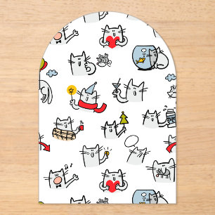Hübsche Katzen, Milch und Magie. Acryleinladungen