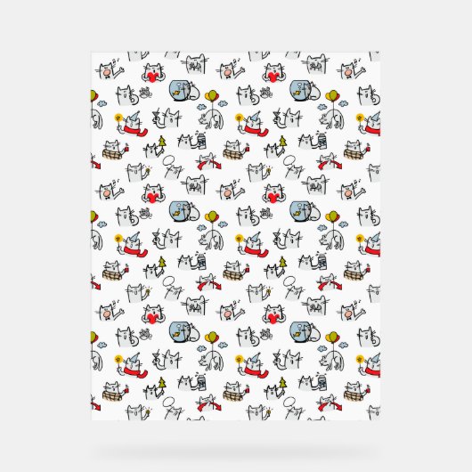 Hübsche Katzen, Milch und Magie. Acrylschild (Vorderseite)