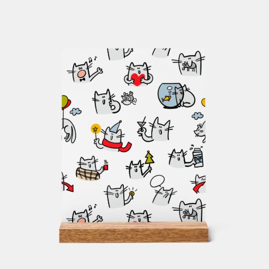 Hübsche Katzen, Milch und Magie. Acrylschild (Vorderseite)