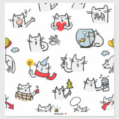 Hübsche Katzen, Milch und Magie. Aufkleber (Blatt)