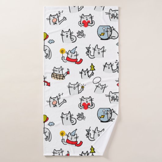 Hübsche Katzen, Milch und Magie. Badehandtuch (Badehandtuch)