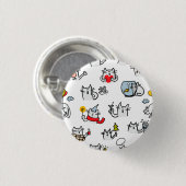 Hübsche Katzen, Milch und Magie. Button (Vorne & Hinten)