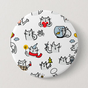 Hübsche Katzen, Milch und Magie. Button