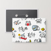 Hübsche Katzen, Milch und Magie. Button (Vorderseite/Rückseite)