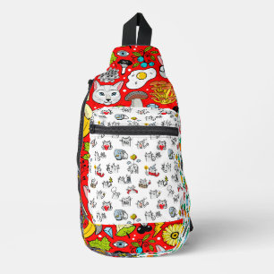 Hübsche Katzen, Milch und Magie. Crossbody Bag