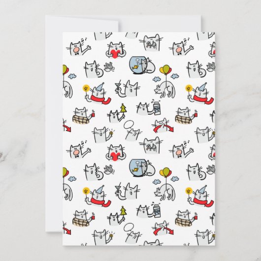 Hübsche Katzen, Milch und Magie. Dankeskarte (Vorderseite)