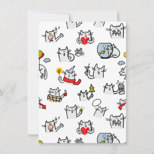 Hübsche Katzen, Milch und Magie. Dankeskarte