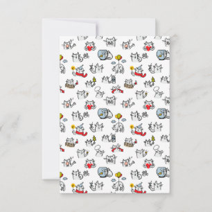 Hübsche Katzen, Milch und Magie. Dankeskarte