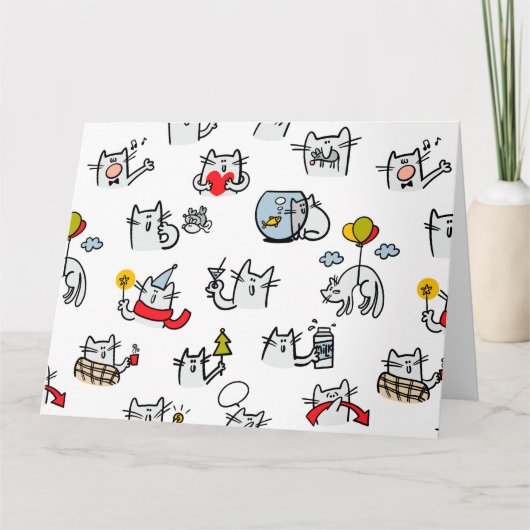 Hübsche Katzen, Milch und Magie. Dankeskarte (Vorderseite)