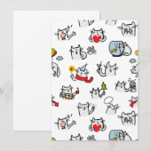 Hübsche Katzen, Milch und Magie. Einladung (Vorne/Hinten)