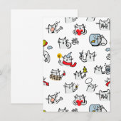 Hübsche Katzen, Milch und Magie. Einladung (Vorne/Hinten)