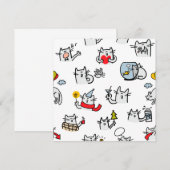 Hübsche Katzen, Milch und Magie. Einladung (Vorne/Hinten)