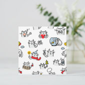 Hübsche Katzen, Milch und Magie. Einladung (Stehend Vorderseite)