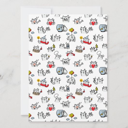 Hübsche Katzen, Milch und Magie. Feiertagskarte (Vorderseite)