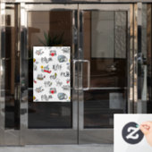 Hübsche Katzen, Milch und Magie. Fensteraufkleber (Büro Tür)