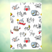 Hübsche Katzen, Milch und Magie. Fensteraufkleber (Blatt 3)