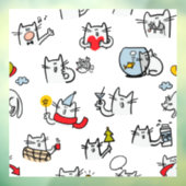 Hübsche Katzen, Milch und Magie. Fensteraufkleber (Blatt 3)