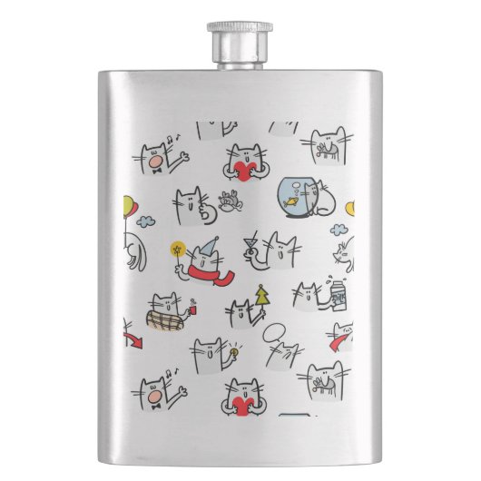 Hübsche Katzen, Milch und Magie. Flachmann (Vorderseite)