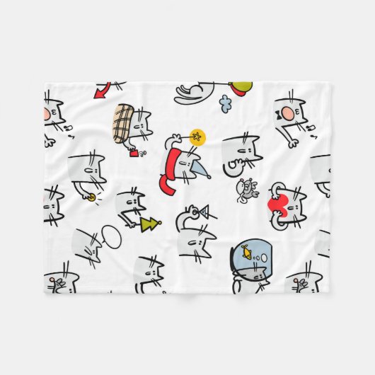 Hübsche Katzen, Milch und Magie. Fleecedecke (Vorderseite (Horizontal))