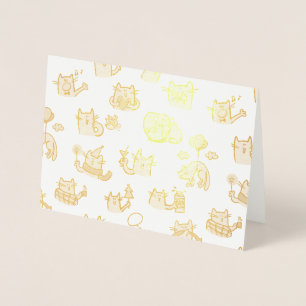 Hübsche Katzen, Milch und Magie. Folienkarte