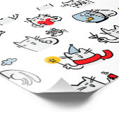 Hübsche Katzen, Milch und Magie. Fotodruck (Ecke)