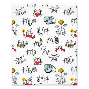 Hübsche Katzen, Milch und Magie. Fotodruck