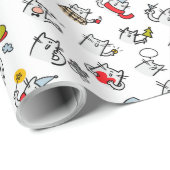 Hübsche Katzen, Milch und Magie. Geschenkpapier (Rolleneckpunkt)