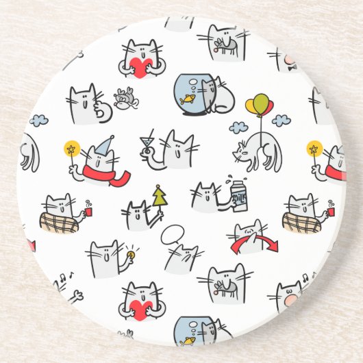 Hübsche Katzen, Milch und Magie. Getränkeuntersetzer (Vorne)