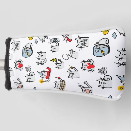 Hübsche Katzen, Milch und Magie. Golf Headcover (Vorderseite)