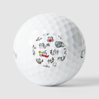 Hübsche Katzen, Milch und Magie. Golfball