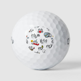 Hübsche Katzen, Milch und Magie. Golfball