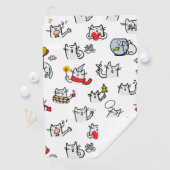 Hübsche Katzen, Milch und Magie. Golfhandtuch (Insitu)