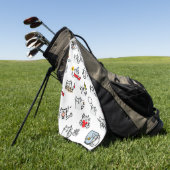 Hübsche Katzen, Milch und Magie. Golfhandtuch (Gras)