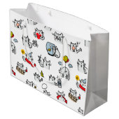 Hübsche Katzen, Milch und Magie. Große Geschenktüte (Rückseite Schrägansicht)