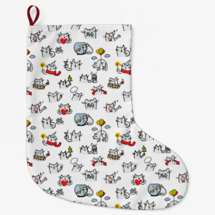 Hübsche Katzen, Milch und Magie. Großer Weihnachtsstrumpf