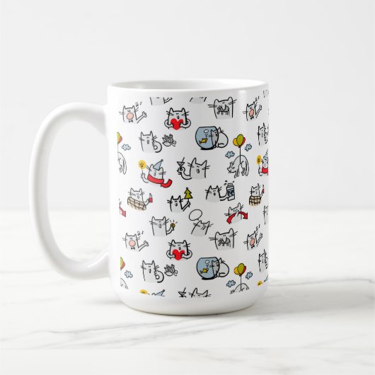 Hübsche Katzen, Milch und Magie. Kaffeetasse (Links)