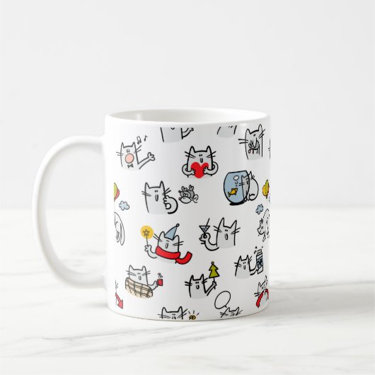Hübsche Katzen, Milch und Magie. Kaffeetasse (Links)