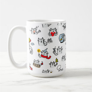 Hübsche Katzen, Milch und Magie. Kaffeetasse
