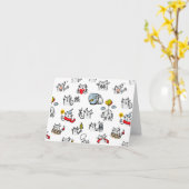 Hübsche Katzen, Milch und Magie. Karte (Gelbe Blume)