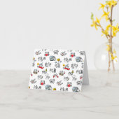 Hübsche Katzen, Milch und Magie. Karte (Gelbe Blume)