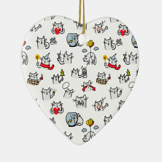 Hübsche Katzen, Milch und Magie. Keramik Ornament (Rechts)