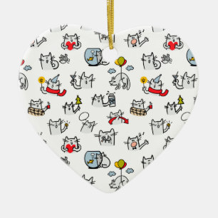 Hübsche Katzen, Milch und Magie. Keramik Ornament