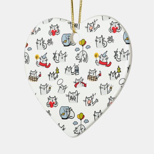 Hübsche Katzen, Milch und Magie. Keramik Ornament (Links)