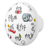 Hübsche Katzen, Milch und Magie. Keramikknauf (Rechts)