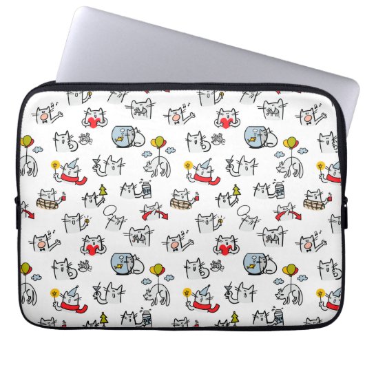 Hübsche Katzen, Milch und Magie. Laptopschutzhülle (Vorderseite)