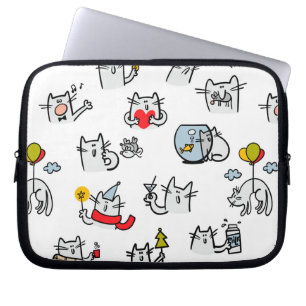Hübsche Katzen, Milch und Magie. Laptopschutzhülle