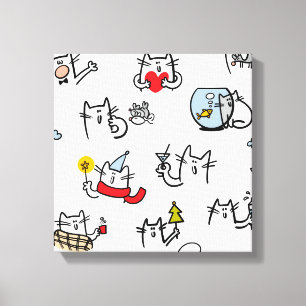Hübsche Katzen, Milch und Magie. Leinwanddruck