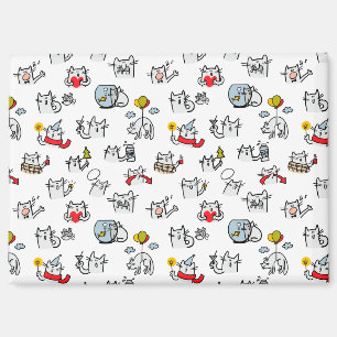 Hübsche Katzen, Milch und Magie. Magnet
